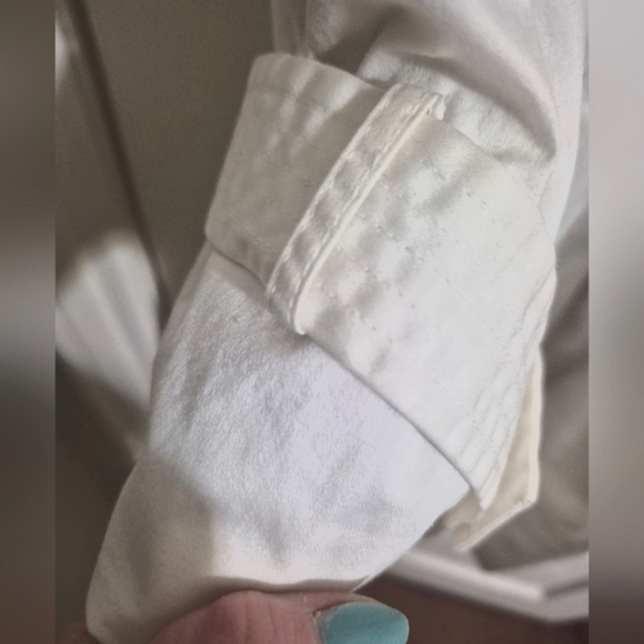 Vintage Calvin Klein White Double-Breasted Trench Coat Fits Xl-2xl No Size Tag - Picture 5 of 7